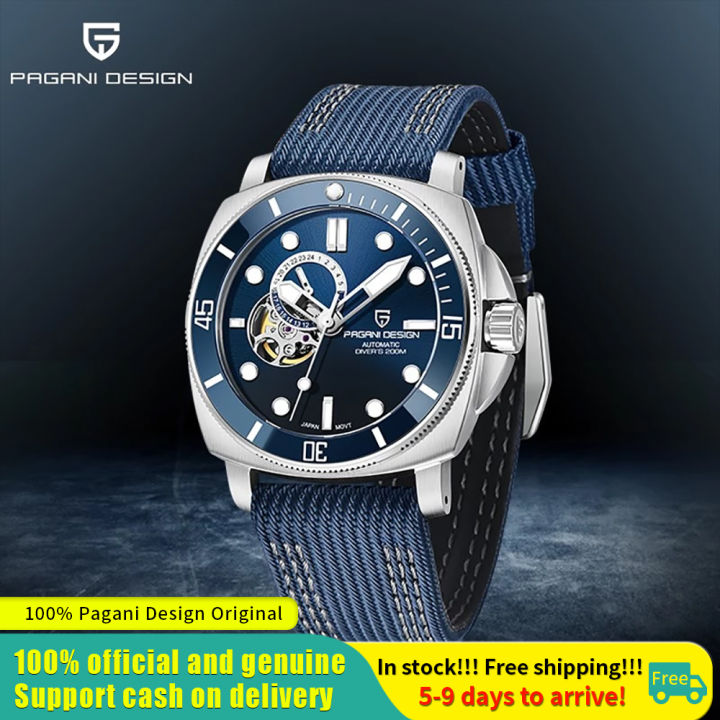 43mm Pagani design luminous sapphire glass blue dial nh39 automatic men's  watch
