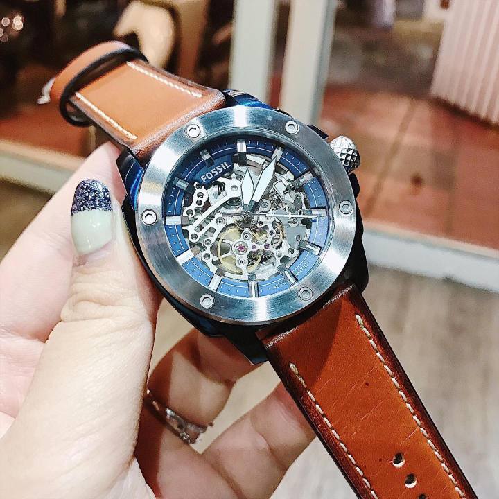 นาฬิกาข้อมือ-fossil-me3135-modern-automatic-brown-leather-ขนาด-45-มม