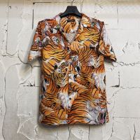 ฮาวายลายเสือ Tiger hawaii ไซส์ m l xl 2xl 3xl 4xl ผ้าไหมซาตินอิตาลี่?% เนื้อผ้านิ่มสวมใส่สบายไม่ร้อน ใส่ได้ทั้งชายและหญิง