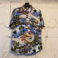 เสื้อเชิ้ตฮาวายลายแคลิฟอร์เนีย hawaii ไซค์ m l xl 2xl 3xl 4xl เนื้อผ้าเรยอน?%ผ้านิ่มใส่สบายไม่ร้อน ใส่ได้ทั้งชายและหญิง