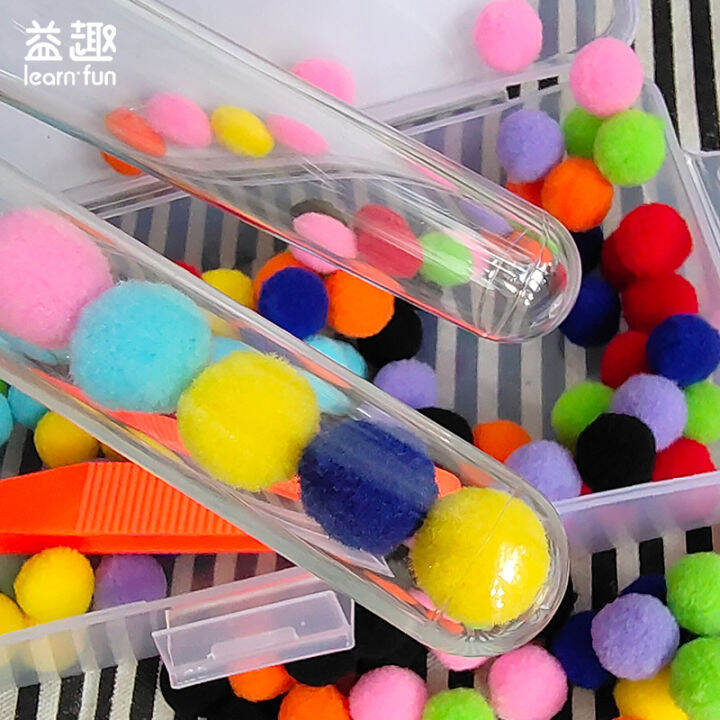 Yiqu Kindergarten Fur Ball Test Tube Color Cognitive Teaching Aids Fine
