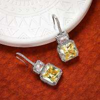 ต่างหู​เพชร​ ต่างหูประดับพลอย ต่างหูแบบห้อย ก้านต่างหู​เงิน 925​ Earring​Diamond​ CZ​ Earringsilver 925​