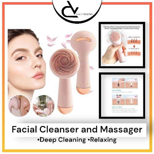 Silicone Sonic Facial Cleanser and Massager Pore Cleansing Beauty Tool