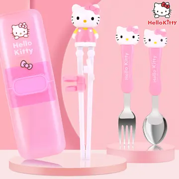 Hello Kitty Training Chopsticks Fork Spoon Flatware