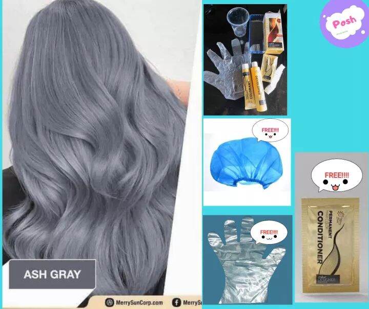 Permanent Hair Color by Merry Sun with Free Conditioner, Hair Cap and