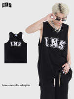 Insstudio เสื้อกล้ามโลโก้สี่สีแบบพื้นฐานเสื้อตัวในลำลองกีฬาคู่รักฮิตจากประเทศจีนแบบผลิตเองเสื้อยืดชายหญิง