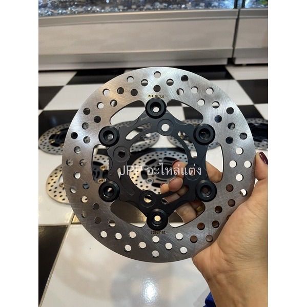 จานแต่ง-brembo-เบรมโบ้4รู-200mm-ใส่รถ-mio-fino-nouvo-เวฟ-125-เวฟ-110-ไส้ดำ-มีหมุดเงิน-หมุดชา-หมุดดำ-หมุดเทา