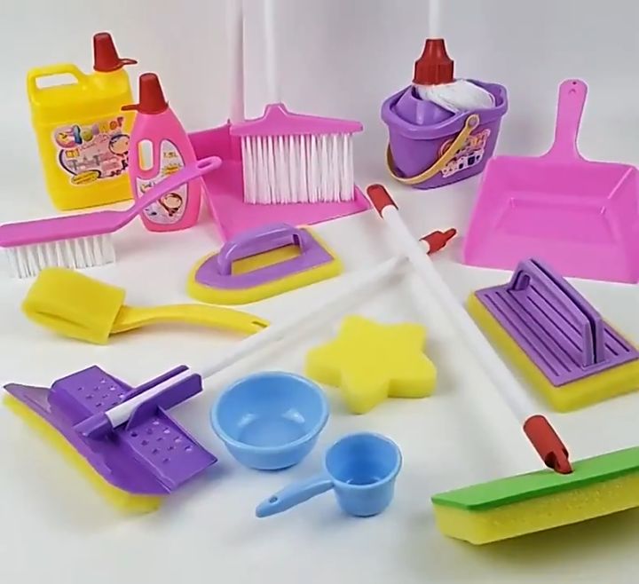 (As Seen on Image) Mini Doll Household Cleaning Tools, Doll Accessories for Kids Educational Toy (9Pcs Color Random)