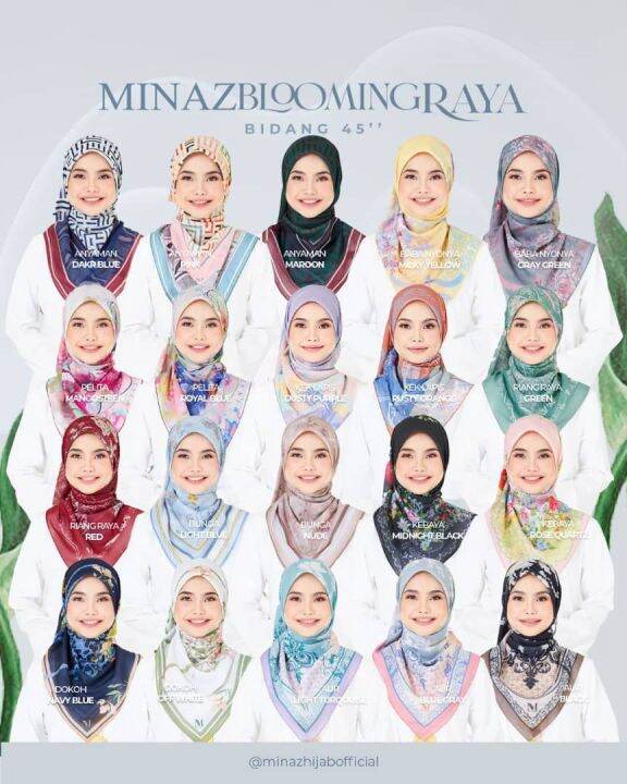 [ ORIGINAL HQ ] TUDUNG BAWAL MINAZ 45 | MINAZ BLOOMING RAYA 2023 | Lazada