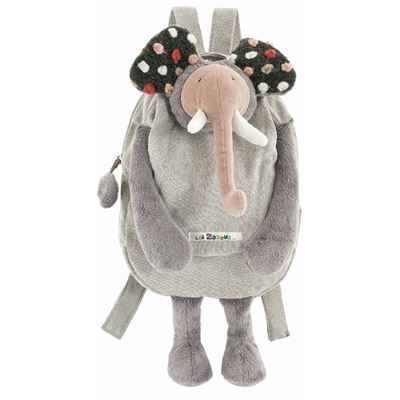 Moulin Roty | กระเป๋าเป้สำหรับเด็ก Les Zazous Grey Ears Elephant Kids Backpack MR-671102