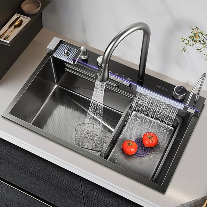 Honeycomb Digital Display Raindance Waterfall Series Nano Sink