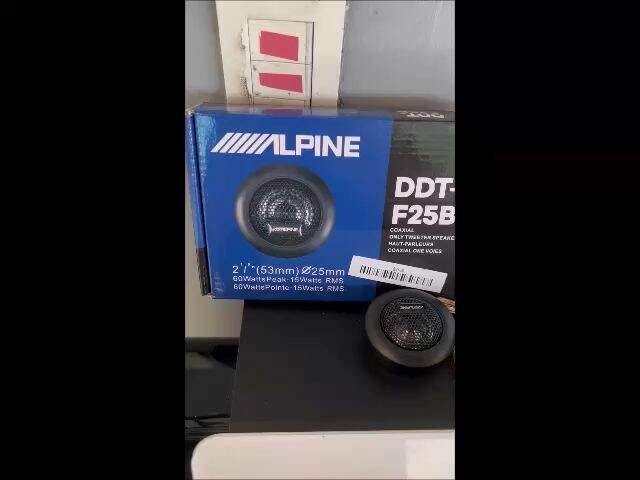 DDT-F25B ALPINE Tweeter Dome 25mm Super Titanium Dome Tweeter Car Audio ...