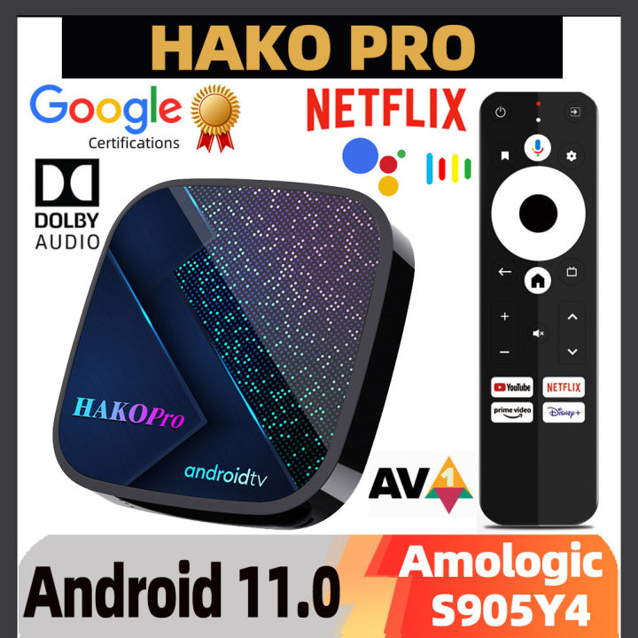 Hako Pro Netflix Tv Box Android 11 Amlogic S905y4 2gb 16gb Google Certified  Support Av1 1080p 4k Wifi Bt Set Top Box