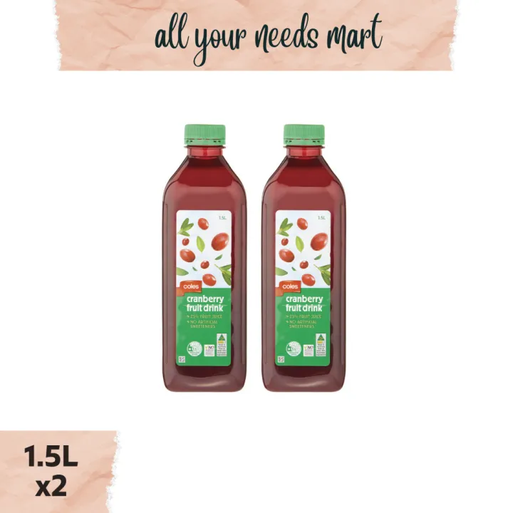 Coles ♡ Cranberry Juice Drink 1.5L x2 Lazada PH