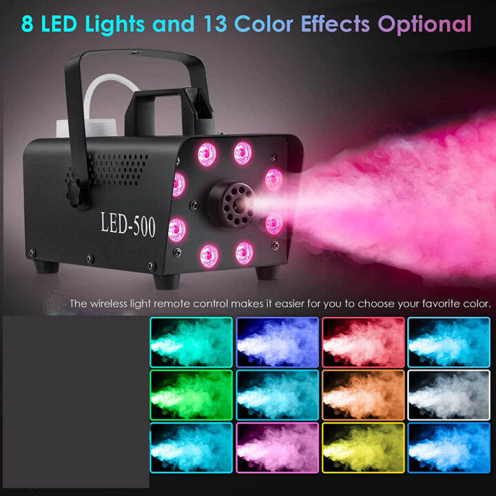 500W Professional Stage Fog Machine Wireless Remote with Lights LED