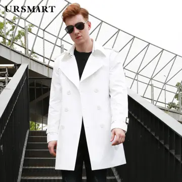 Waist length trench hot sale coat mens