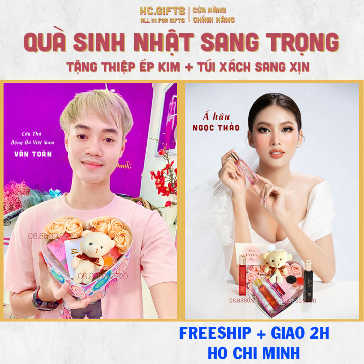 quà sinh nhật , quà tặng sinh nhật cho nữ HC GIFTS, combo quà tặng người  yêu nước hoa và son chính hãng sang trọng ý nghĩa 