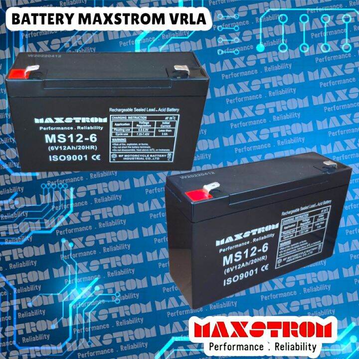 ORIGINAL AKI MAXSTROM 6 VOLT 12 AMPER MOBIL MOTOR ANAK BATERAI UPS