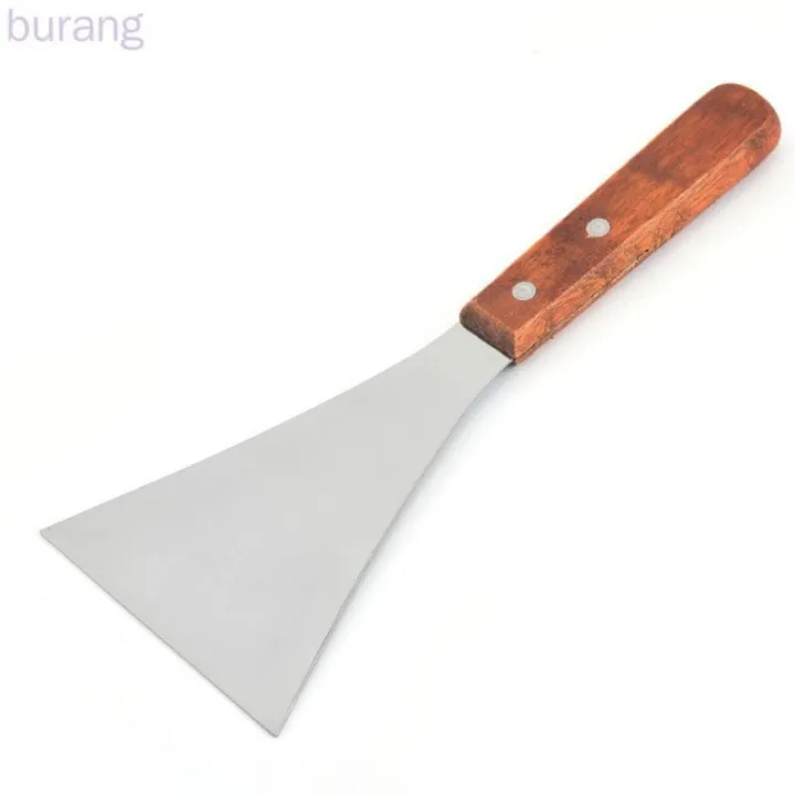 Spatula stainless steel turner cooking scraper wooden handle for ...