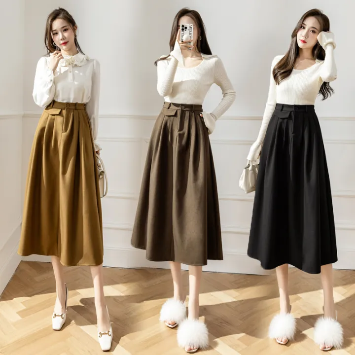 Hot Selling Women Skirts Solid Color Casual Style Party Skirt Ball Gown High Waist High Quality