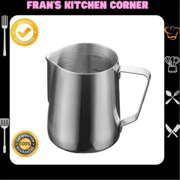 Stainless Steel Milk Frothing Jug Silver Frother Coffee Latte Container Metal  Pitcher Barista Cup