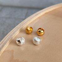 A.piece ต่างหู [Silver 925 pin+Brass] Brushed ball one-touch