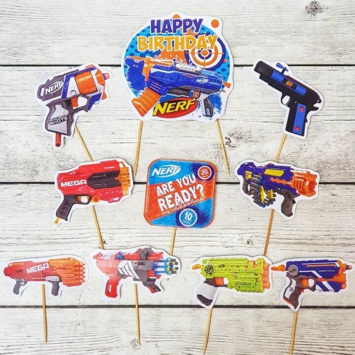 Nerf Birthday Cake Topper 1 set Lazada Indonesia
