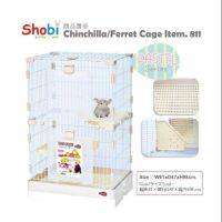 กรง​ shobi​ 2ชั้น​ รุ่น 811  ขนาด61*47*98​cm.​ สีชมพู, ฟ้า, น้ำตาลอ่อน