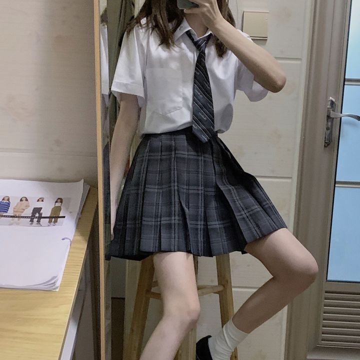 Shallow Chuan Chic Carbon Gray JK Uniform Skirt Genuine Set Full Set ...