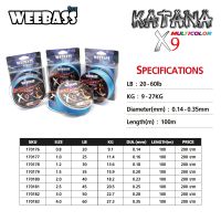 สายPE weebass Katana X9 (ถัก9เส้น)