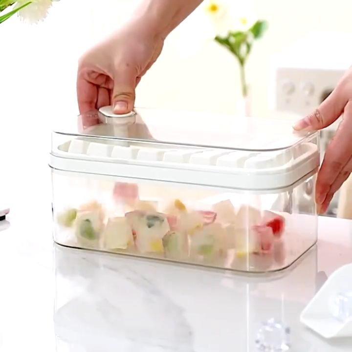 One-button Press Type Ice Mold Box, Kitchen 64 Grid Ice Cube Maker, Ice  Tray Mold With Storage Box & Lid