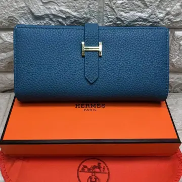 Hermes Constance Compact Wallet Bifold Blue Unisex Hermes