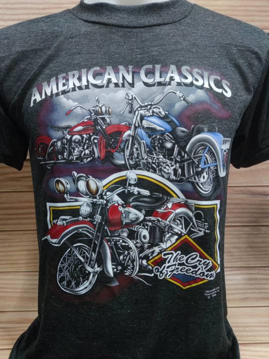 เสื้อ3d-เสื้อฮาเลย์-ผ้าบางเทากระ-ลายamerican-classics