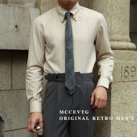 Mccevtg เสื้อเชิ๊ตผู้ชาย, เสื้อเชิ๊ตแขนยาวลายทางแนวธุรกิจสไตล์สุภาพบุรุษอิตาลี