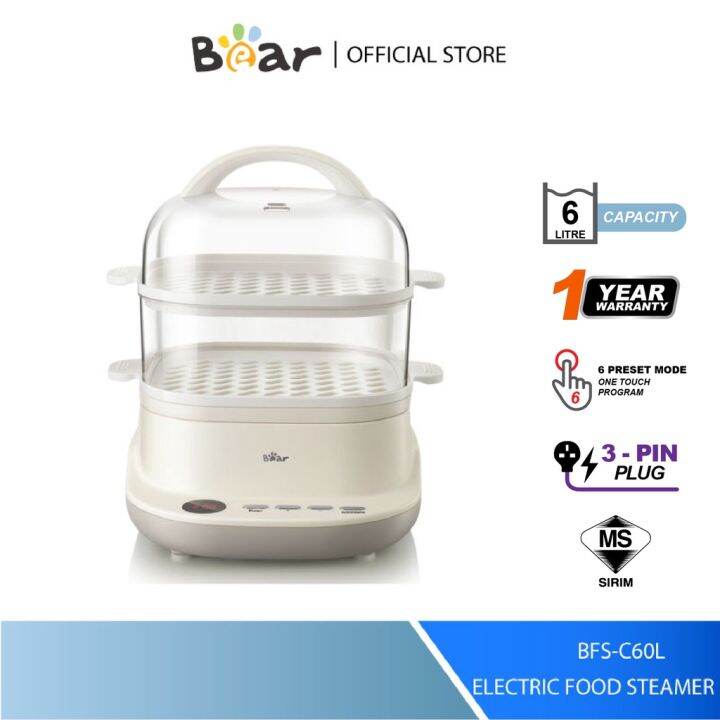 Bear Electric Food Steamer BFSC60L 6L Multifuntion Double Layer 2