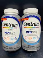 Exp.03/2025 Centrum Silver Men 50+  วิตามินสำหรับผู้ชาย 275 เม็ด