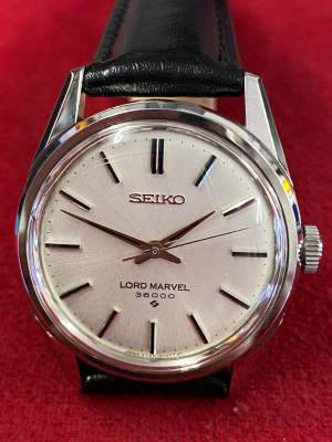 SEIKO LORD MARVEL 36000 23 Jewels ระบบไขลาน ตัวเรือนสแตนเลส นาฬิกาผู้ชาย มือสองของแท้