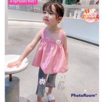 ?พร้อมส่ง?? ชุดเซ็ท แมว Marie  เสื้อทรงบอลลูน กางเกงขาม้า สกรีนลายการ์ตูน ผ้าคอตตอนนิ่มยืดทั้งตัวค่ะ