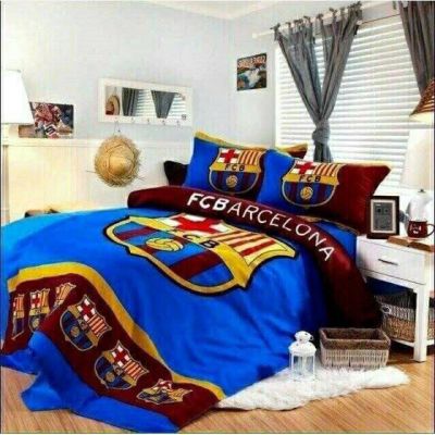 🛌(Barcelona)ชุดผ้าปูที่นอน พร้อมผ้านวมรวม(ครบชุด6ชิ้น)สินค้าพร้อมส่ง