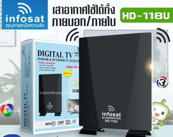 เสาอากาศทีวีดิจิตอล-infosat-รุ่น-hd-118-u-ใช้ภายในบ้านและนอกตัวบ้านได้ดี