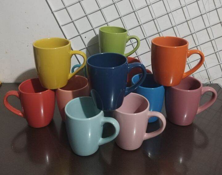 3pcs. Assorted Collored Coffee Mugs,14oz Microwavable Lazada PH