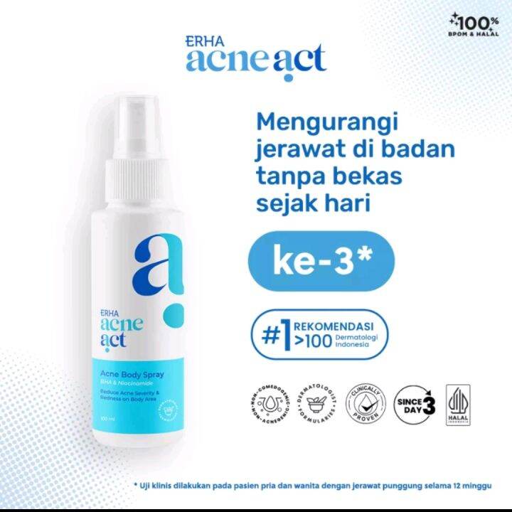 ERHA Acneact BHA & Niacinamide ACNE BODY SPRAY 100 ML Kemasan Baru