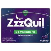 ✈️พร้อมส่งที่ไทย✈️ Vicks ZzzQuil Nighttime Sleep-Aid LiquiCaps (48 LiquiCaps)   นำเข้า แท้ 100%