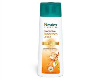 โลชั่นกันแดด ใช้ได้ทั้งหน้าและตัว Himalaya Protective Sunscreen Lotion SPF 15 ปกป้องจากแสง UVA &amp; UVB 100ml