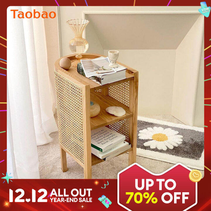 Japanese Style Solid Wood Bedside Retro Korean Side