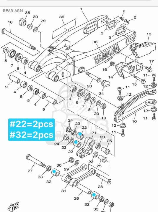 Linkage Bearing Yamaha Yz125 Yz250 0204 (4pcs) Lazada PH