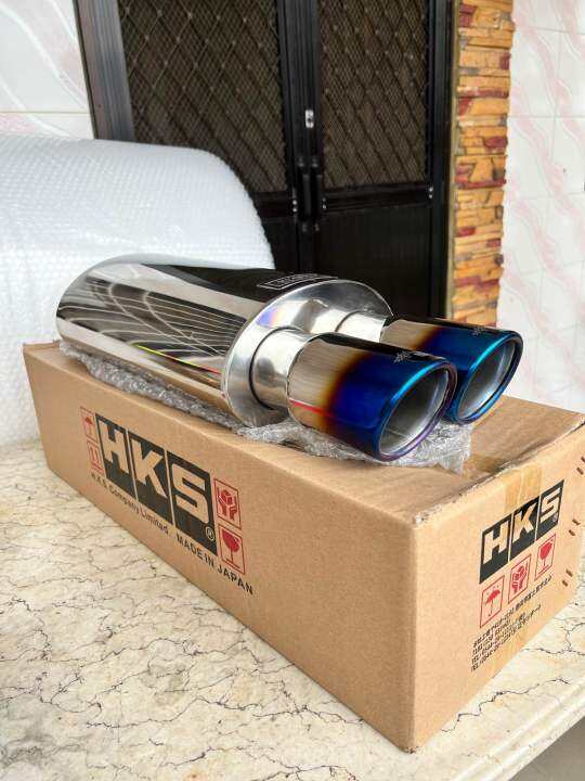 HKS DUAL TIP Free Flow Muffler with Jasma Badge Universal Lazada PH