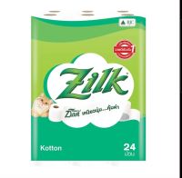 ZILK ซิลค์ คอตตอน กระดาษทิชชูม้วนหนา 2 ชั้น ขนาด 10.0 x 11.3ซม. ยาว 384ม. 24 ม้วน