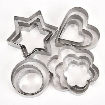 3pcs/set Stainless Steel Cookie Biscuit Diy Star Heart Round Shape Cutter Baking Mould Tools Geometric