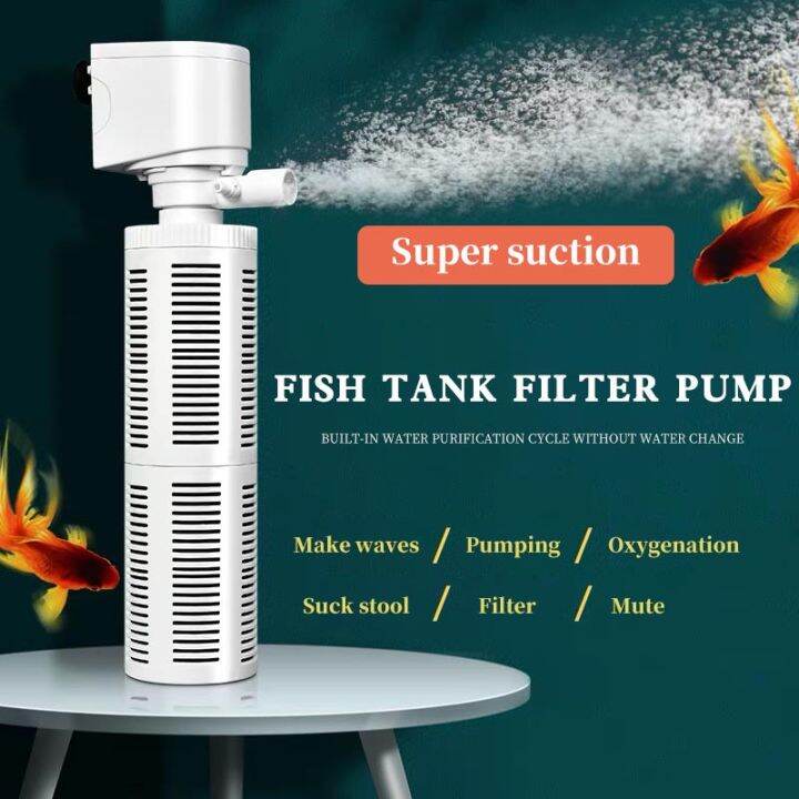 Silent Fish Tank Filter, ThreeInOne Water Purification, Fish Tank
